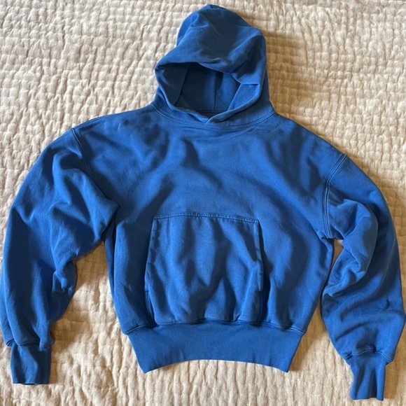 Men's YZY Yeezy x GAP Perfect Hoodie Double Layer Sweatshirt BLUE
